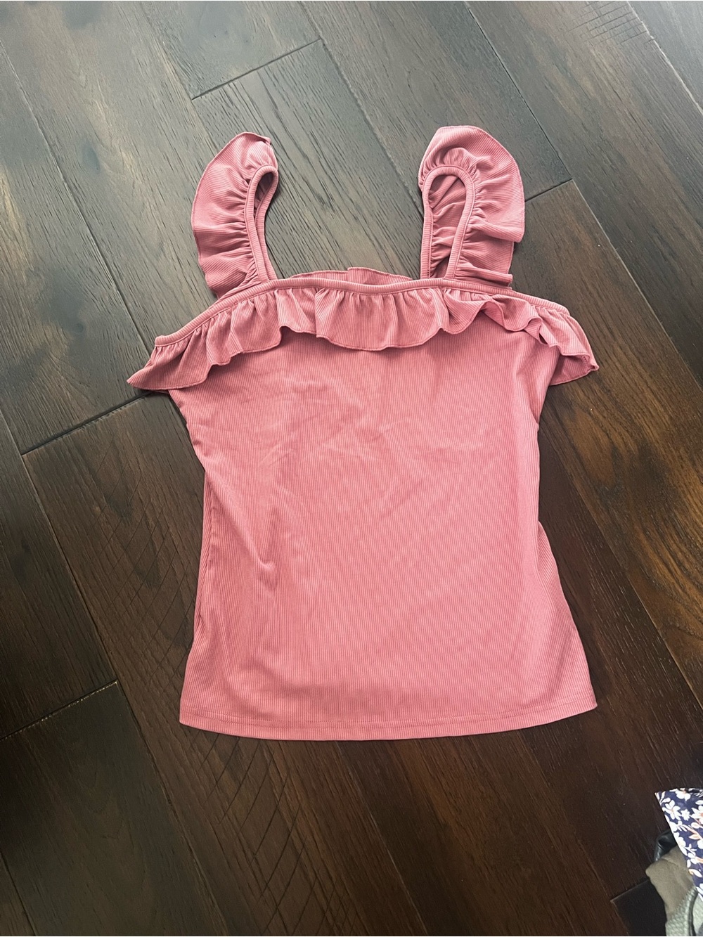 Pink Ruffle Tank Top